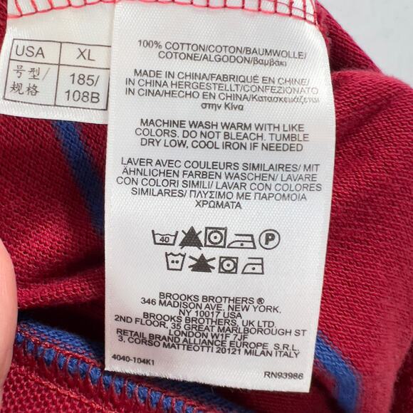 Brooks Brothers Performance Polo Shirt Men's XL Golf Resort Stripe Contrast Cuff - Picture 4 of 10